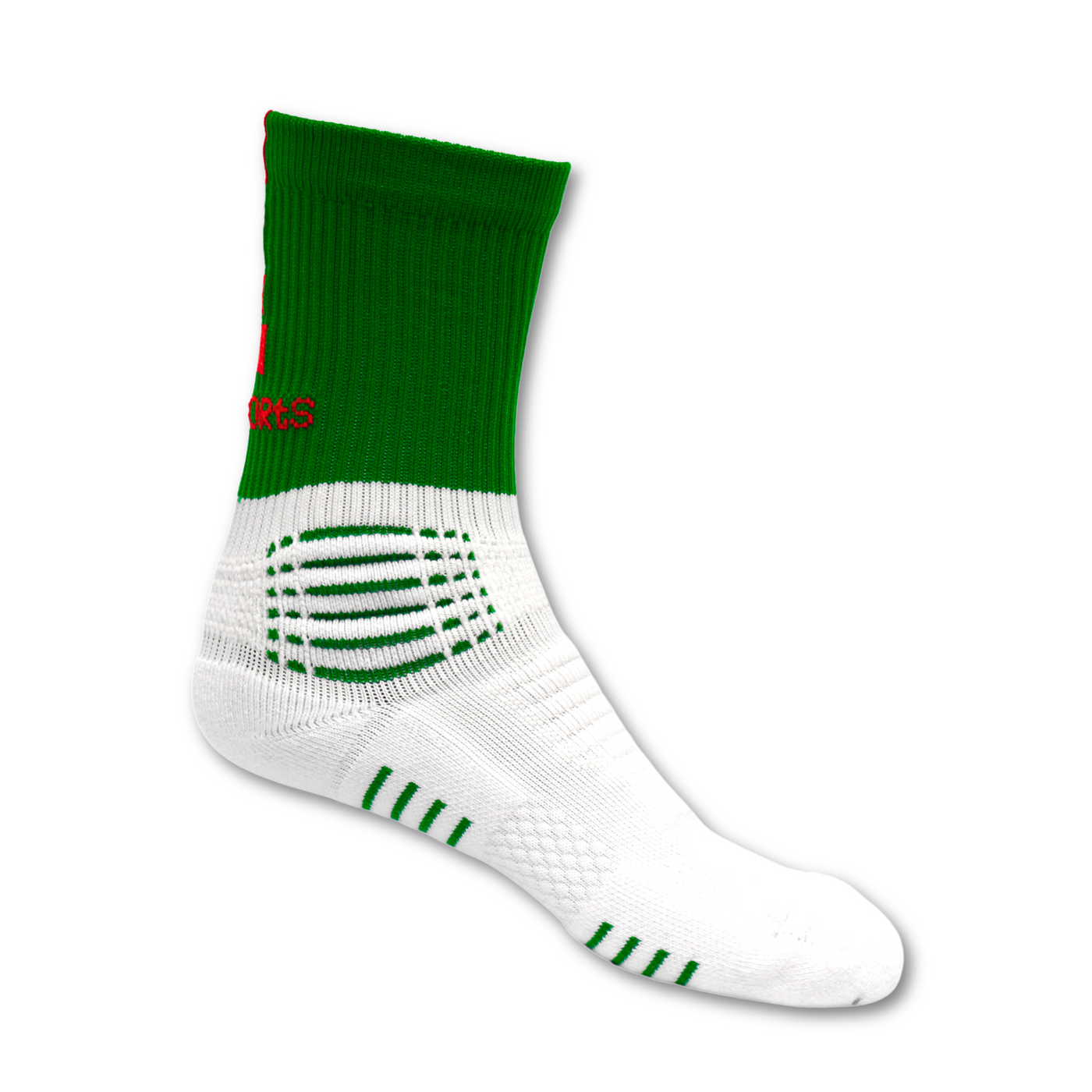 Edge Mid Sock - Green and Red