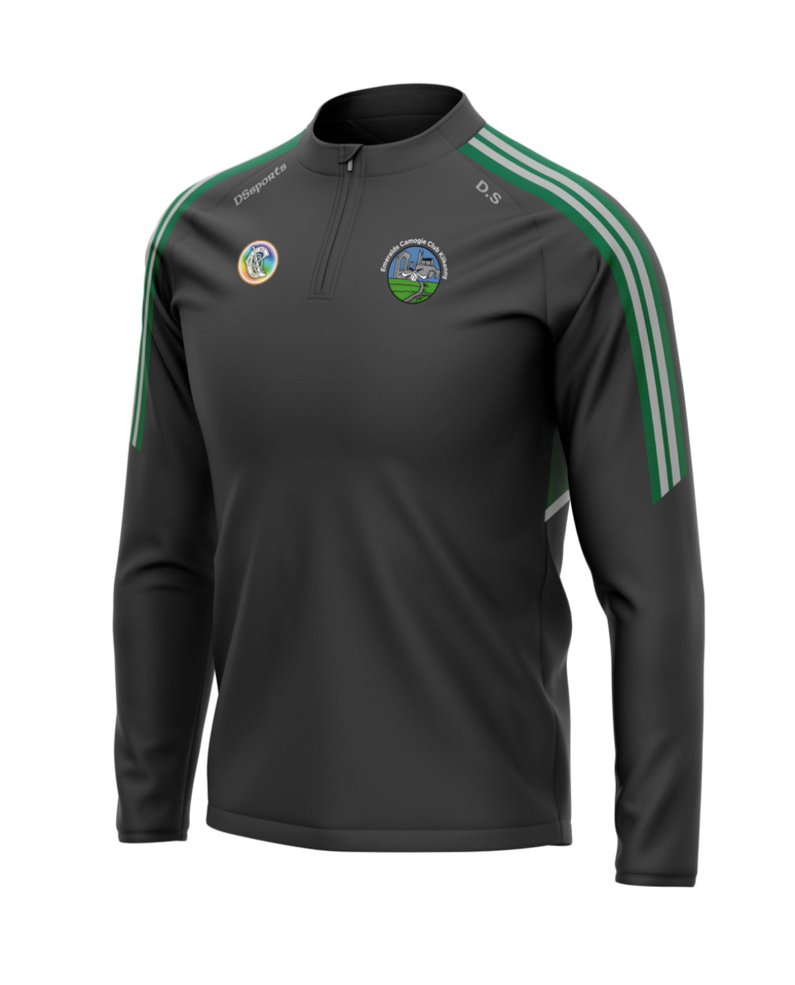 Emeralds Camogie Club-Charcoal HALF ZIP